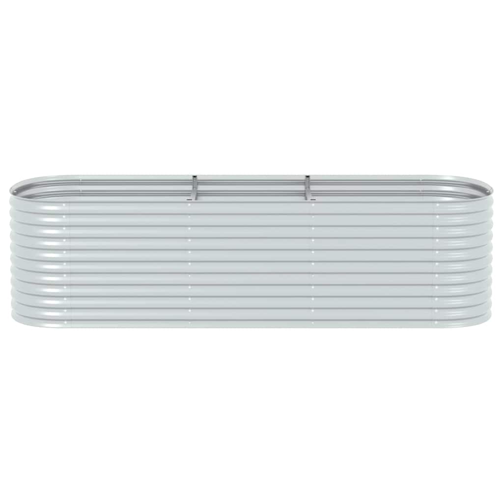Garden Raised Bed 320x80x81 cm Galvanized Steel Silver