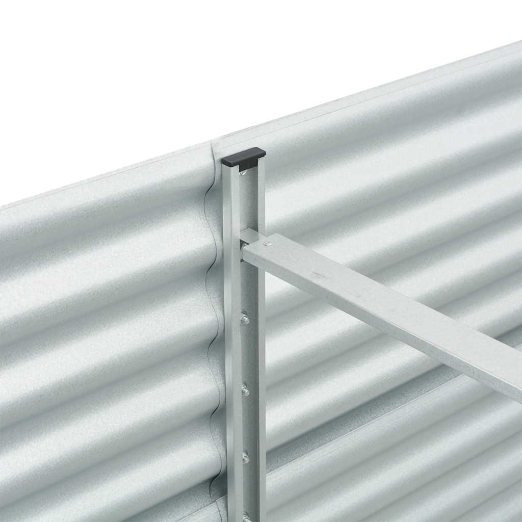 Garden Raised Bed 320x80x81 cm Galvanized Steel Silver