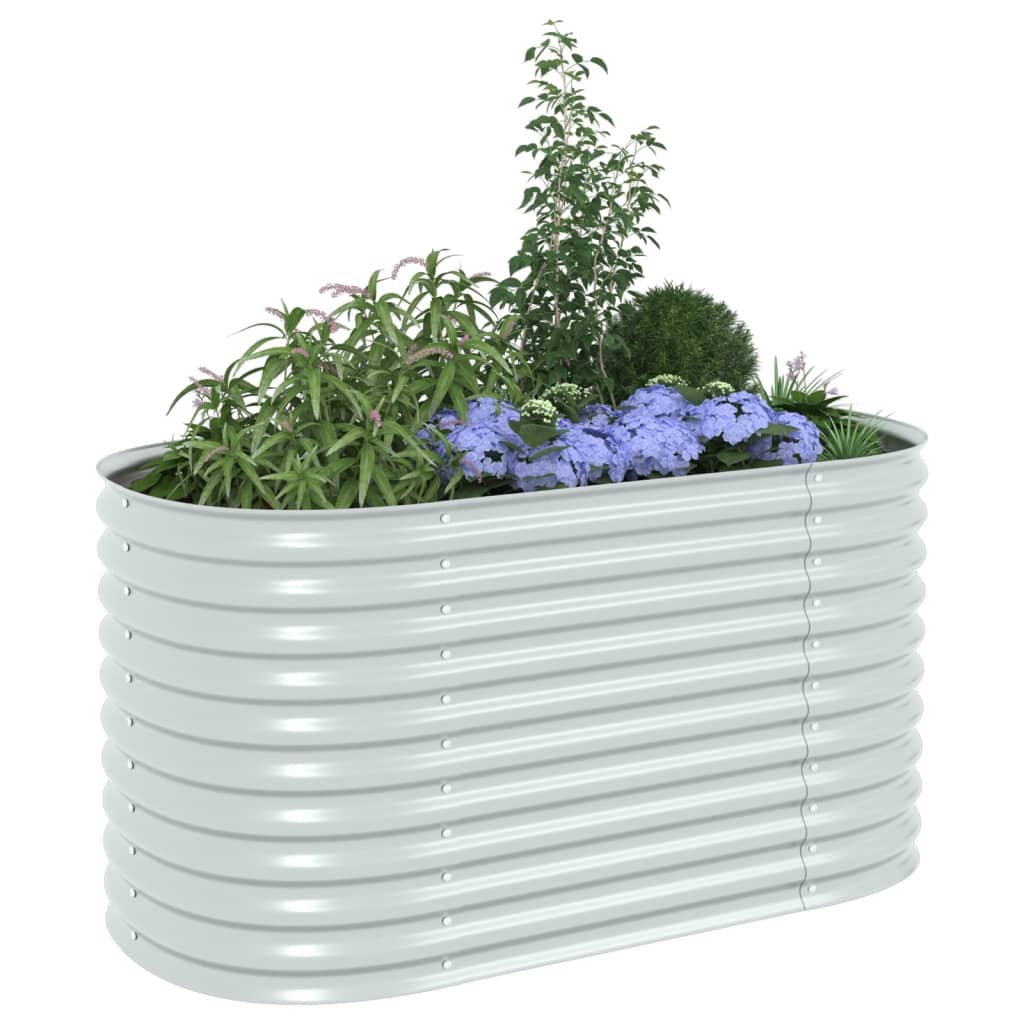 Garden Raised Bed 160x80x81 cm Galvanized Steel Silver