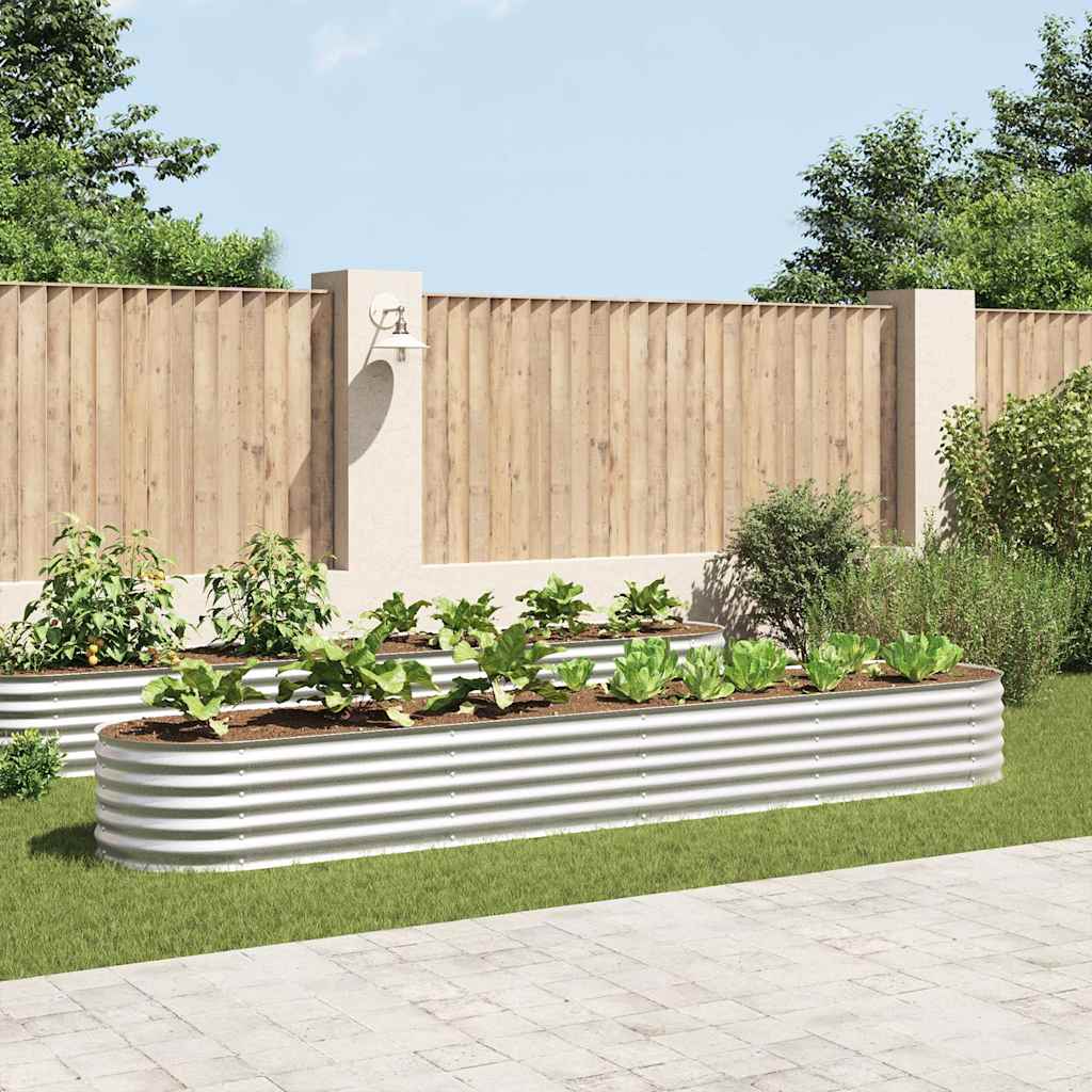 Garten-Hochbeet 400 x 80 x 44 cm Verzinkter Stahl Silbern