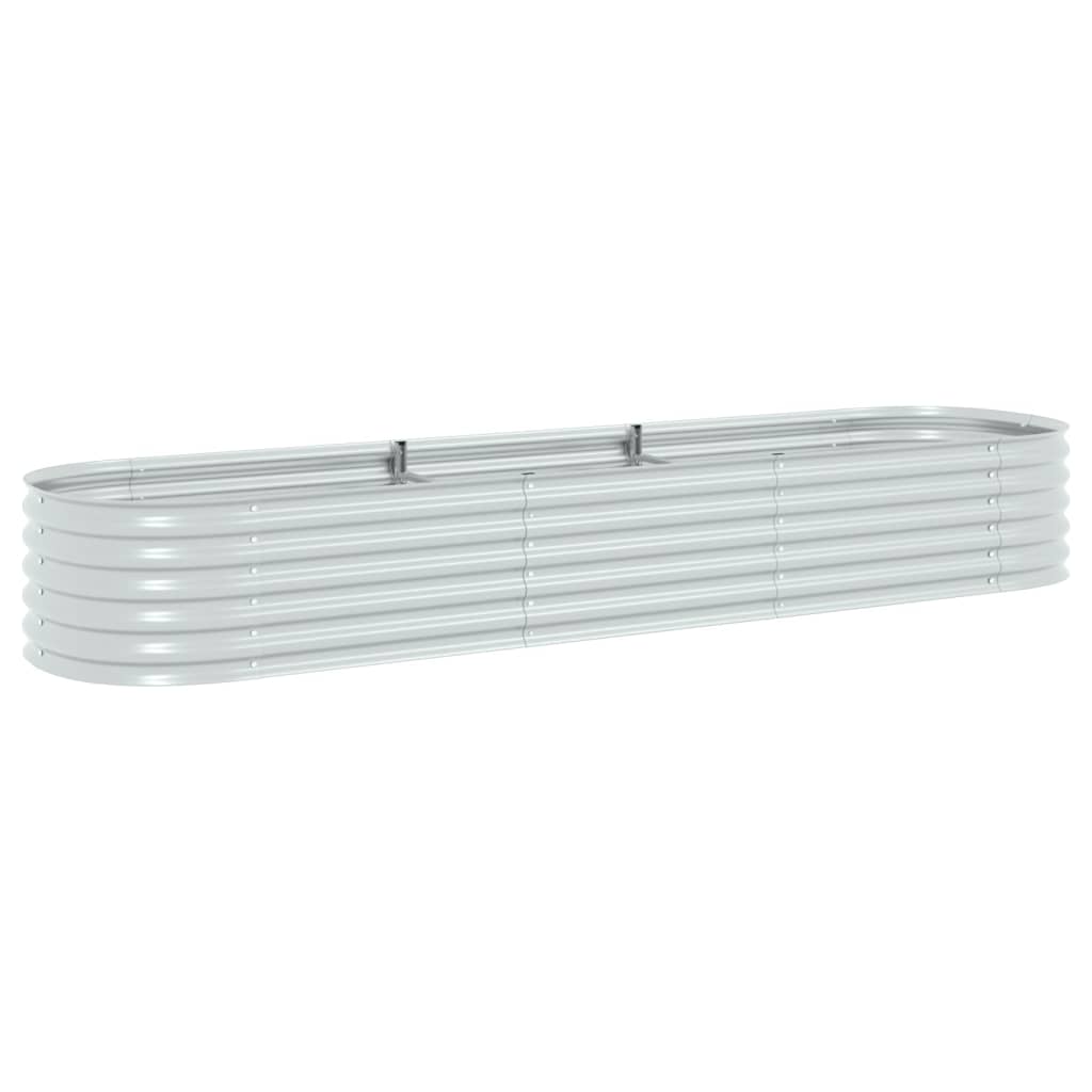 Garden Raised Bed 320x80x44 cm Galvanized Steel Silver