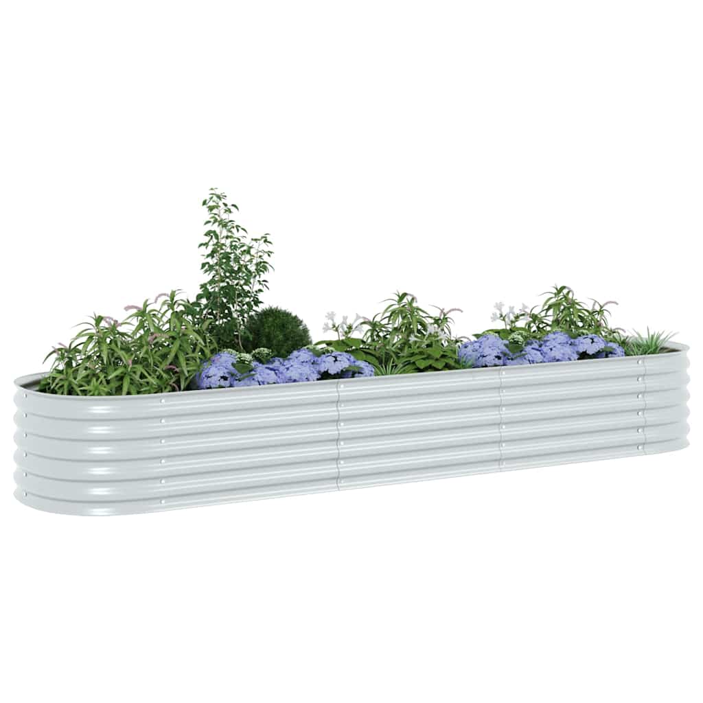 Garden Raised Bed 320x80x44 cm Galvanized Steel Silver