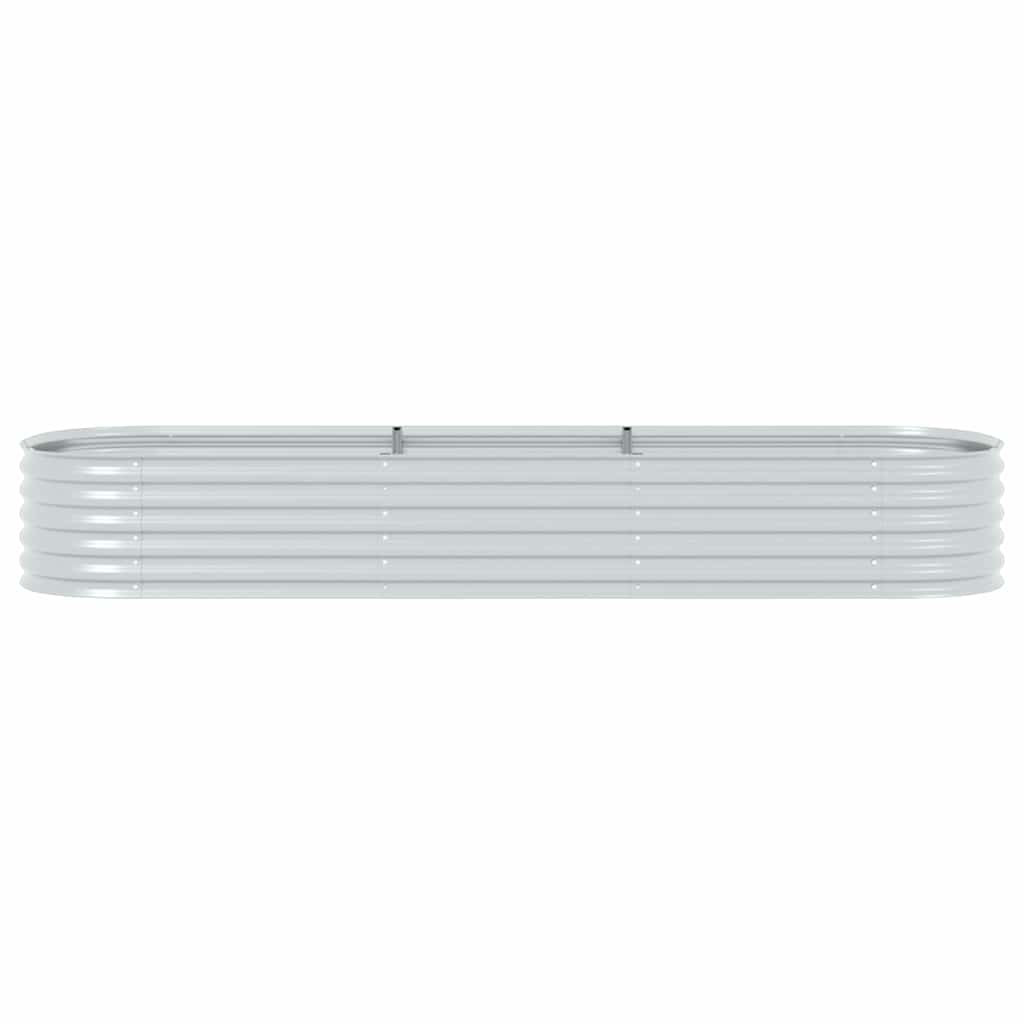Garden Raised Bed 320x80x44 cm Galvanized Steel Silver
