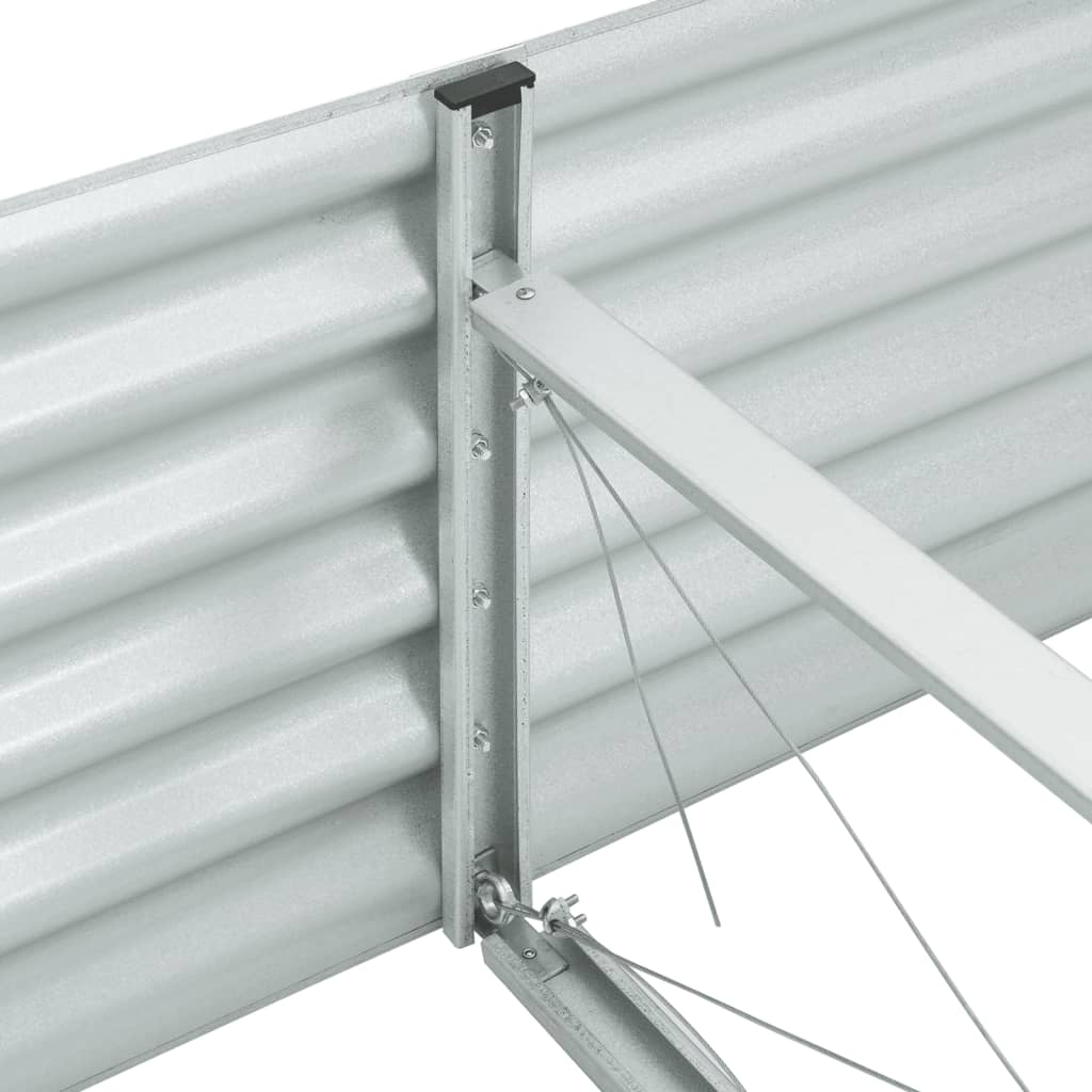 Garden Raised Bed 320x80x44 cm Galvanized Steel Silver