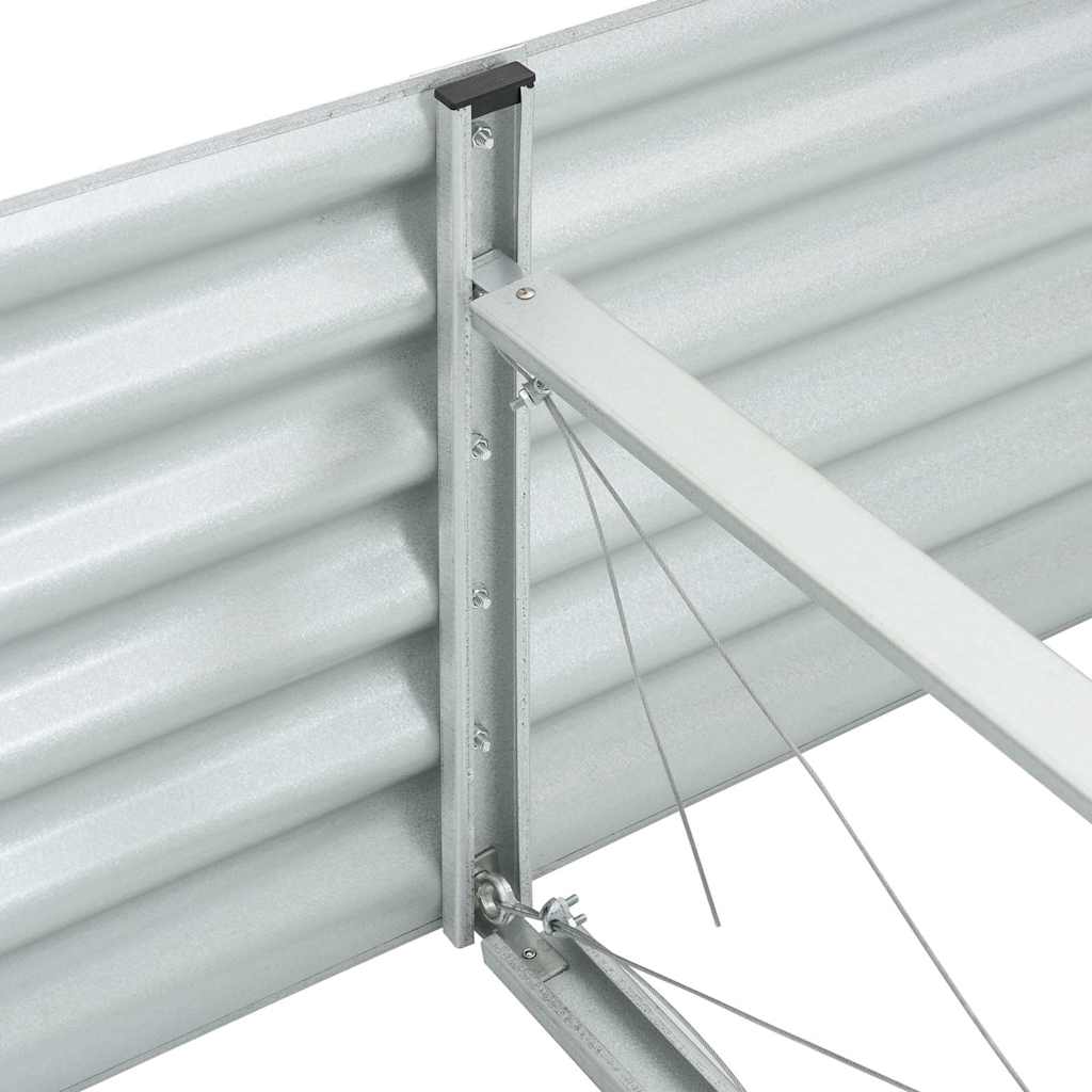 Garden Raised Bed 320x80x44 cm Galvanized Steel Silver