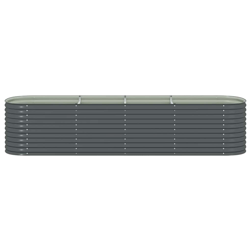 Garden raised bed 400 x 80 x 81 cm galvanized steel grey