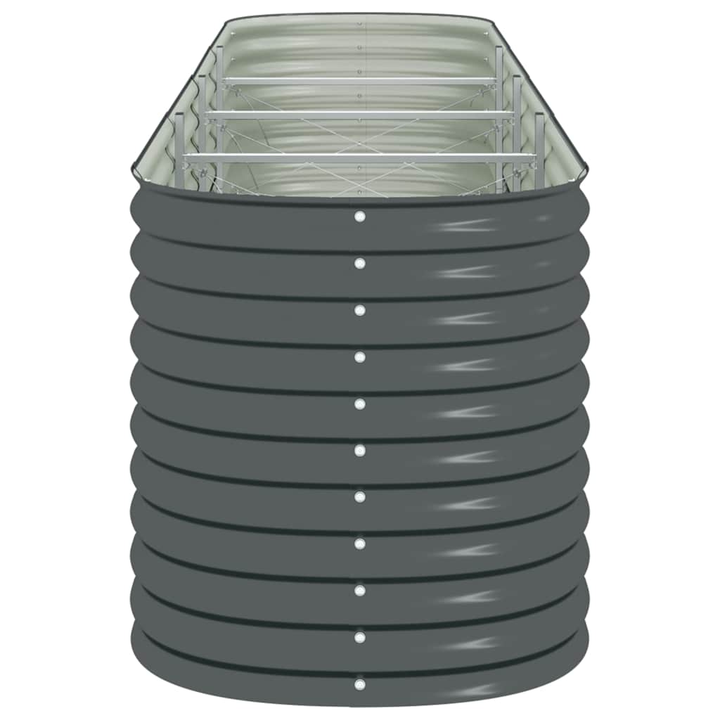 Garden raised bed 400 x 80 x 81 cm galvanized steel grey