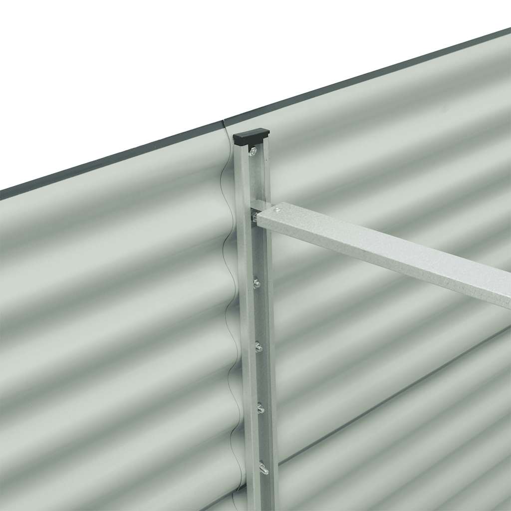Garden raised bed 400 x 80 x 81 cm galvanized steel grey