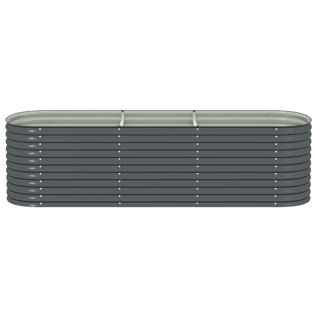 Garden Raised Bed 320x80x81 cm Galvanized Steel Gray