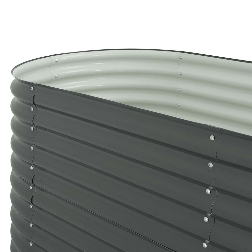 Garden Raised Bed 320x80x81 cm Galvanized Steel Gray