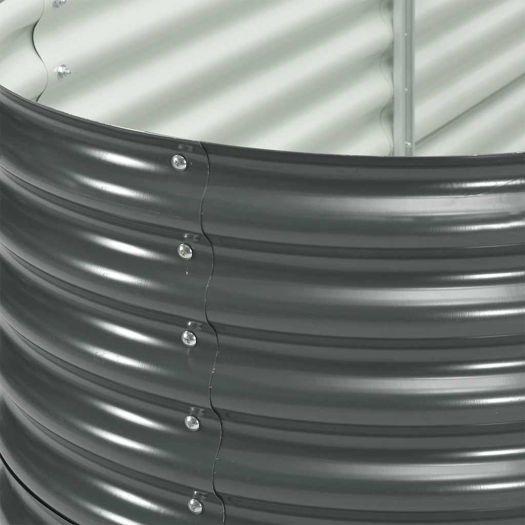 Garden Raised Bed 320x80x81 cm Galvanized Steel Gray