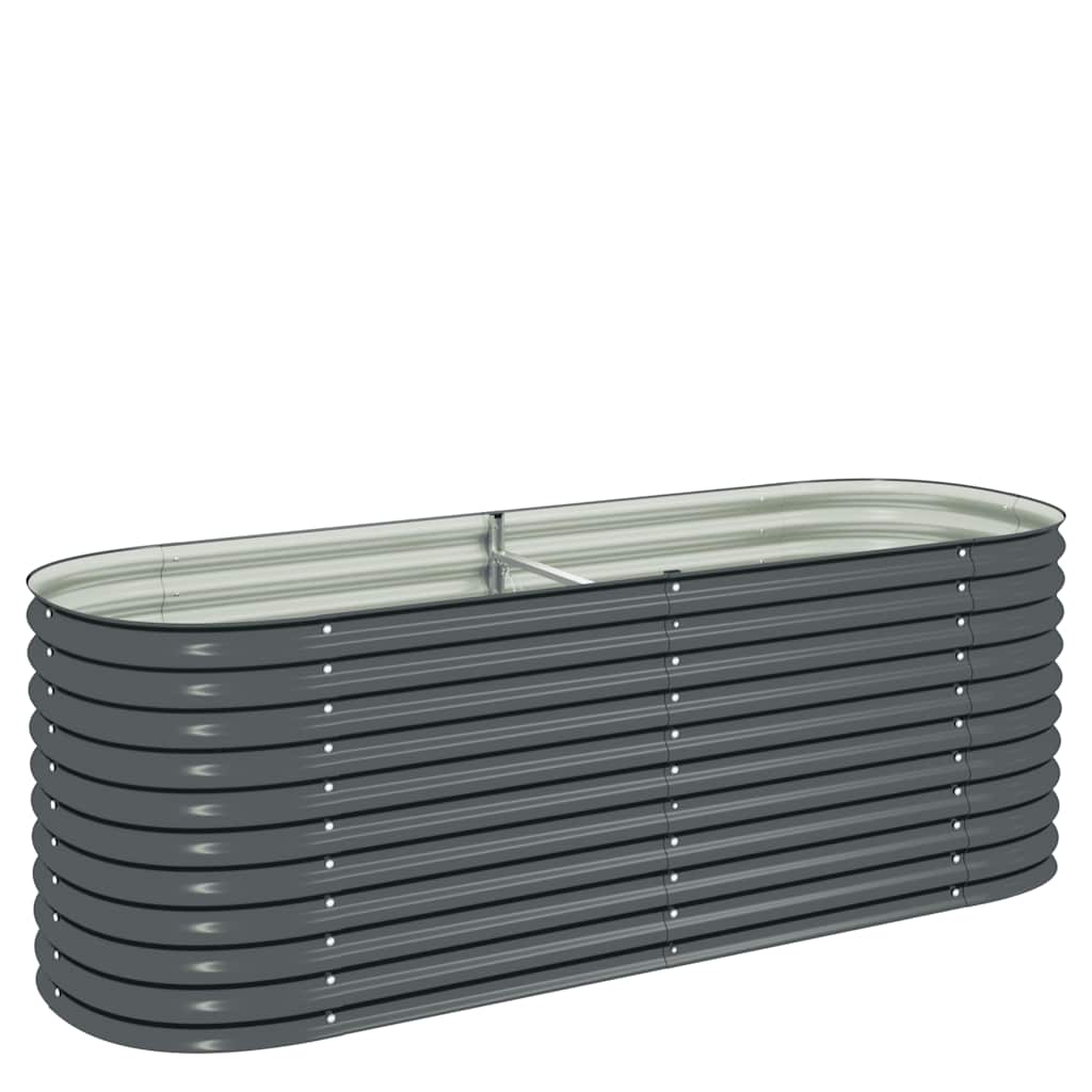 Garden Raised Bed 240 x 80 x 81 cm Galvanized Steel Gray