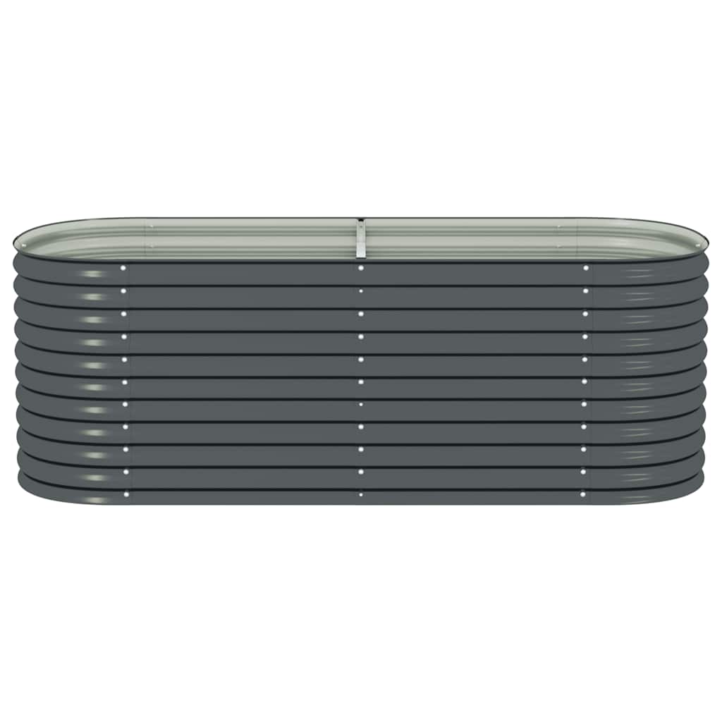 Garden Raised Bed 240 x 80 x 81 cm Galvanized Steel Gray