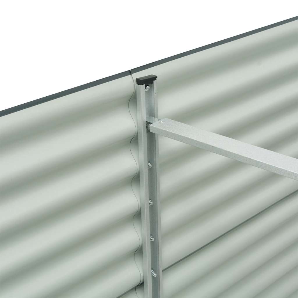 Garden Raised Bed 240 x 80 x 81 cm Galvanized Steel Gray