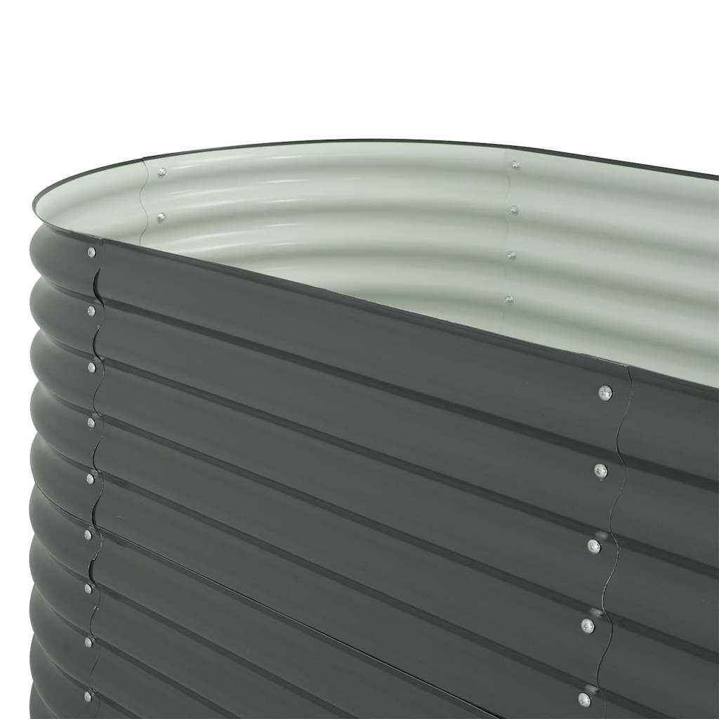 Garden Raised Bed 240 x 80 x 81 cm Galvanized Steel Gray