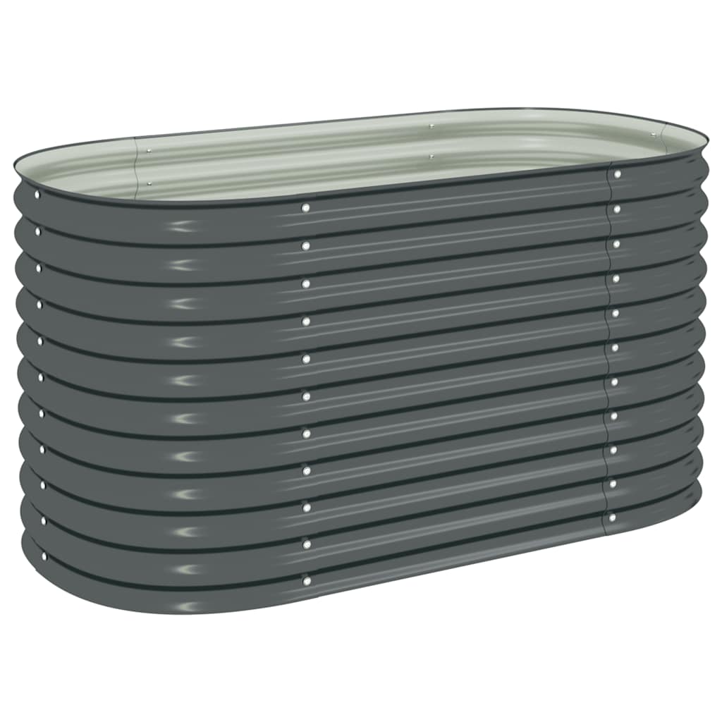 Garden Raised Bed 160x80x81 cm Galvanized Steel Grey