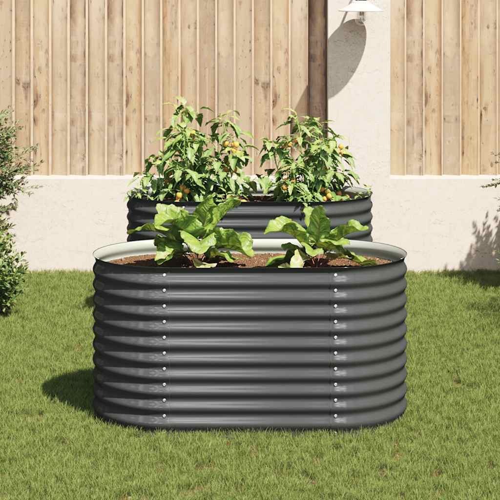 Garden Raised Bed 160x80x81 cm Galvanized Steel Grey