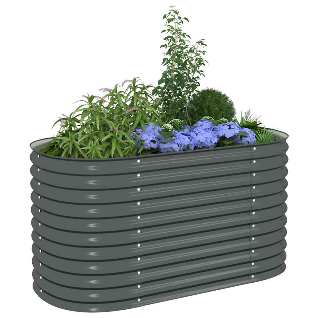 Garden Raised Bed 160x80x81 cm Galvanized Steel Grey