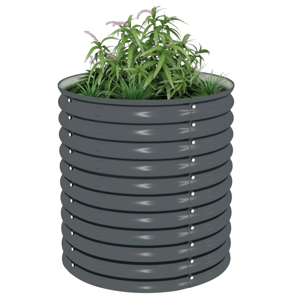 Garden Raised Bed 80x80x81 cm Galvanized Steel Gray