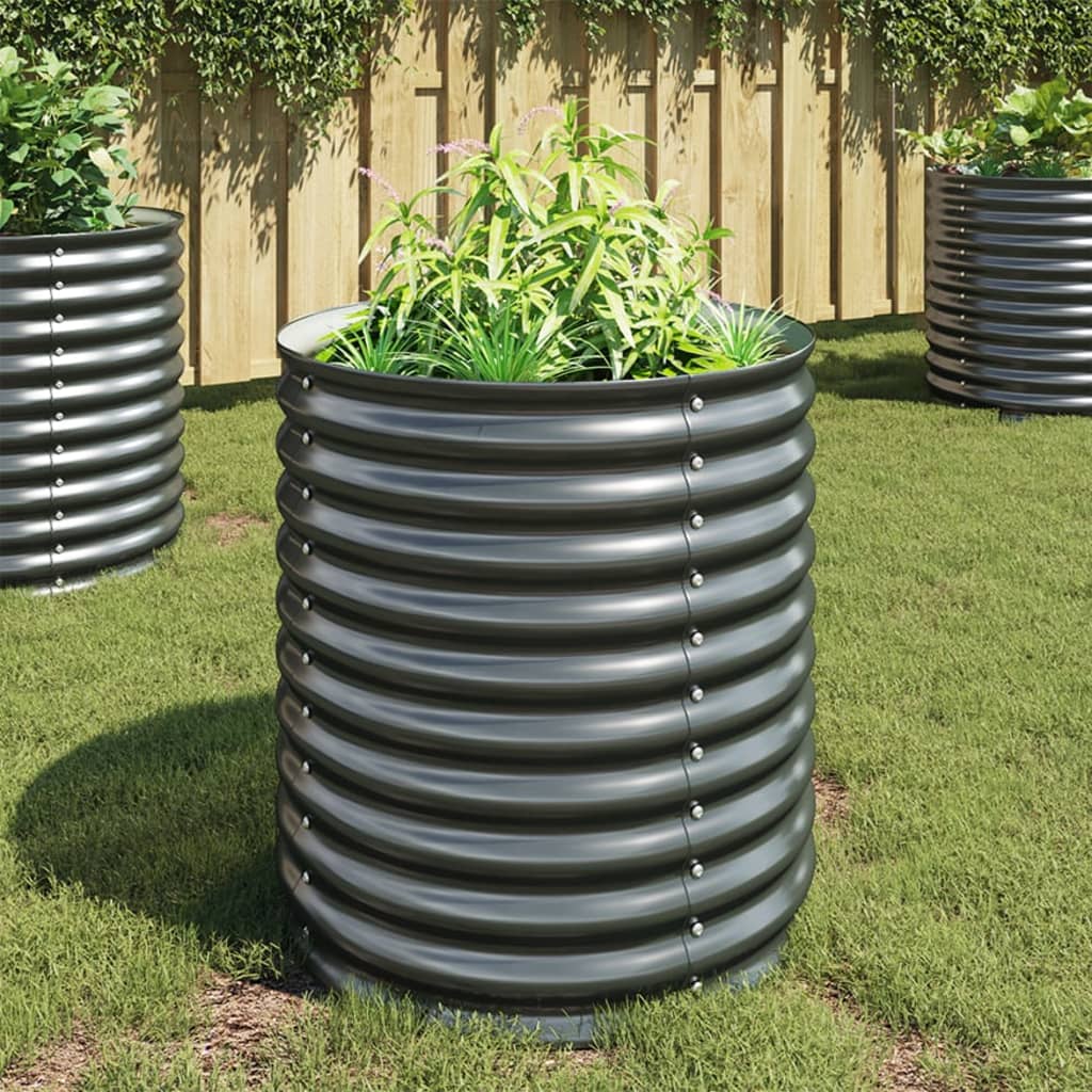 Garden Raised Bed 80x80x81 cm Galvanized Steel Gray