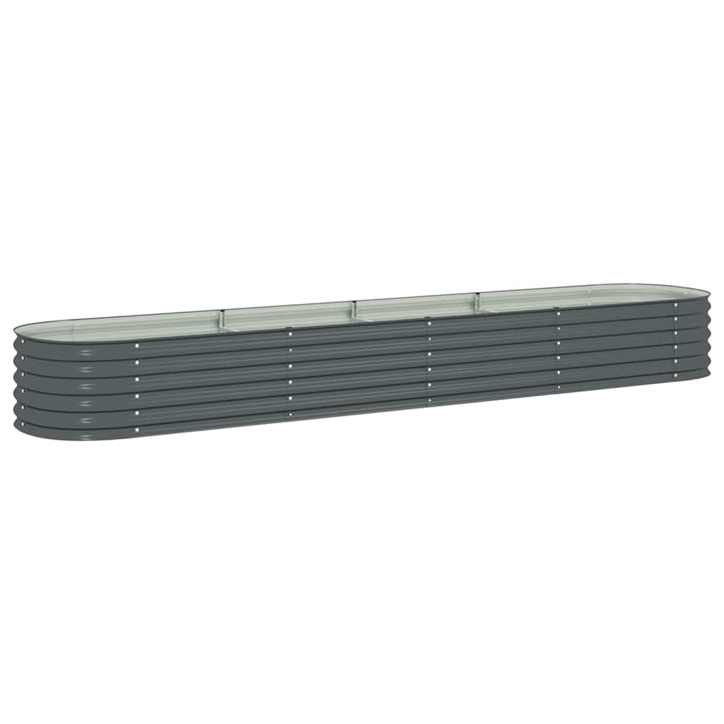 Garden Raised Bed 400 x 80 x 44 cm Galvanized Steel Gray