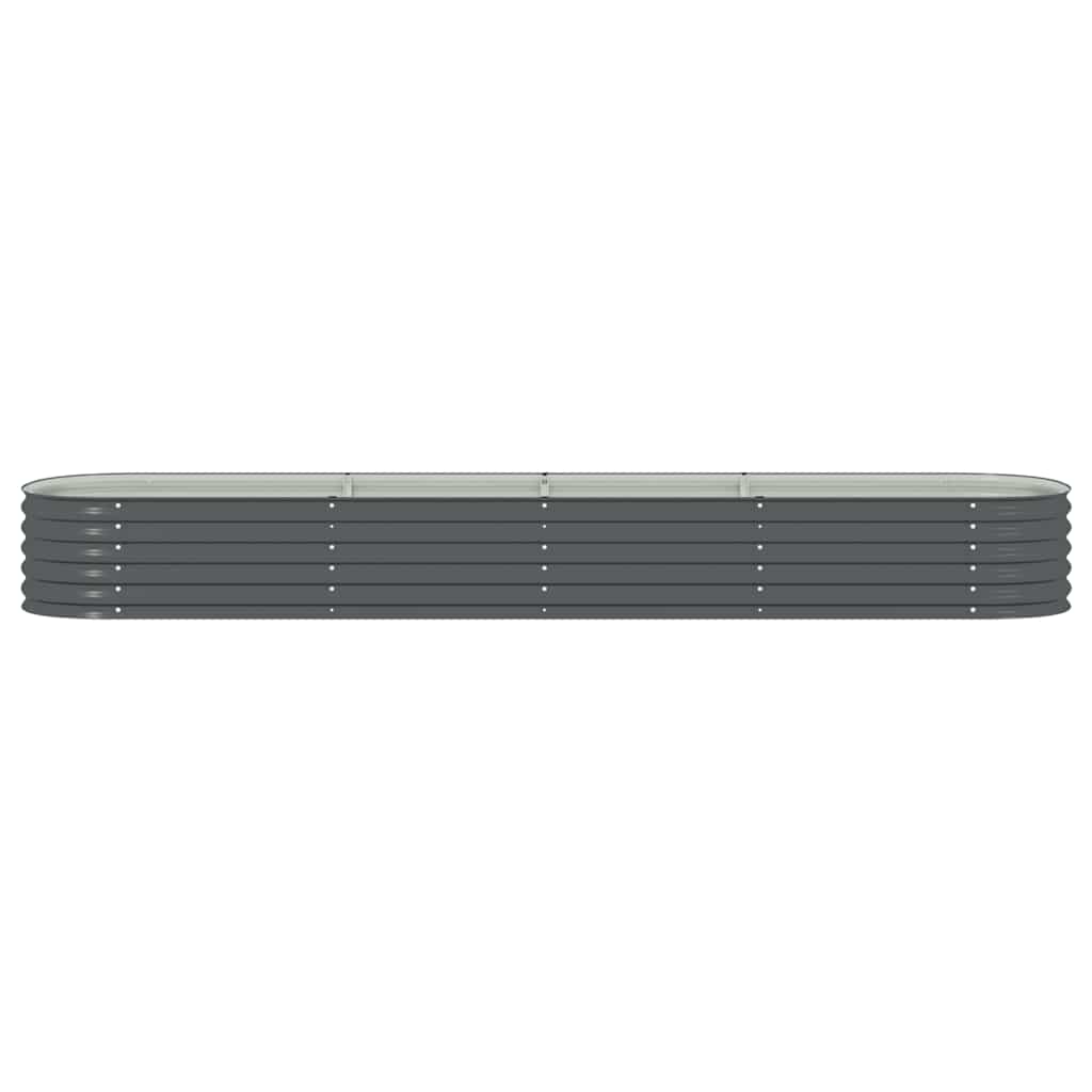 Garden Raised Bed 400 x 80 x 44 cm Galvanized Steel Gray