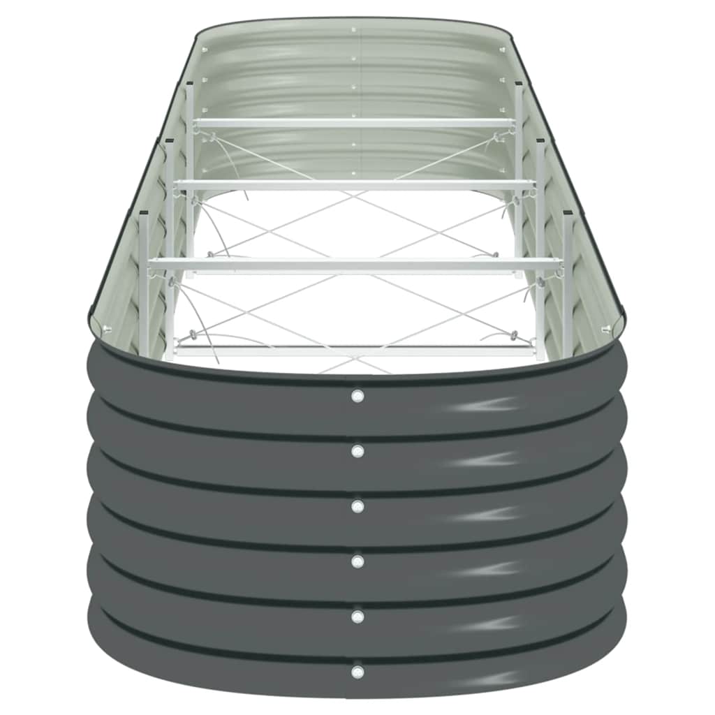 Garden Raised Bed 400 x 80 x 44 cm Galvanized Steel Gray