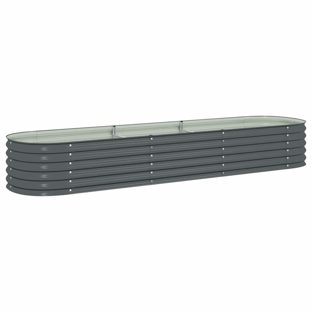 Garden Raised Bed 320x80x44 cm Galvanized Steel Gray