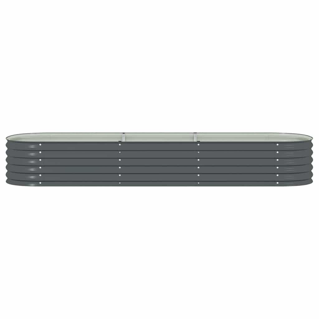 Garden Raised Bed 320x80x44 cm Galvanized Steel Gray