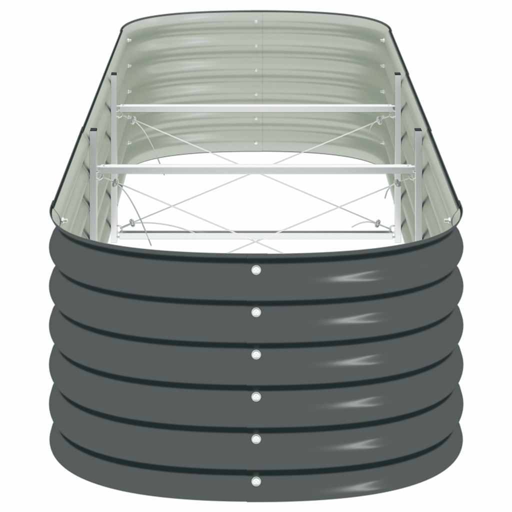 Garden Raised Bed 320x80x44 cm Galvanized Steel Gray