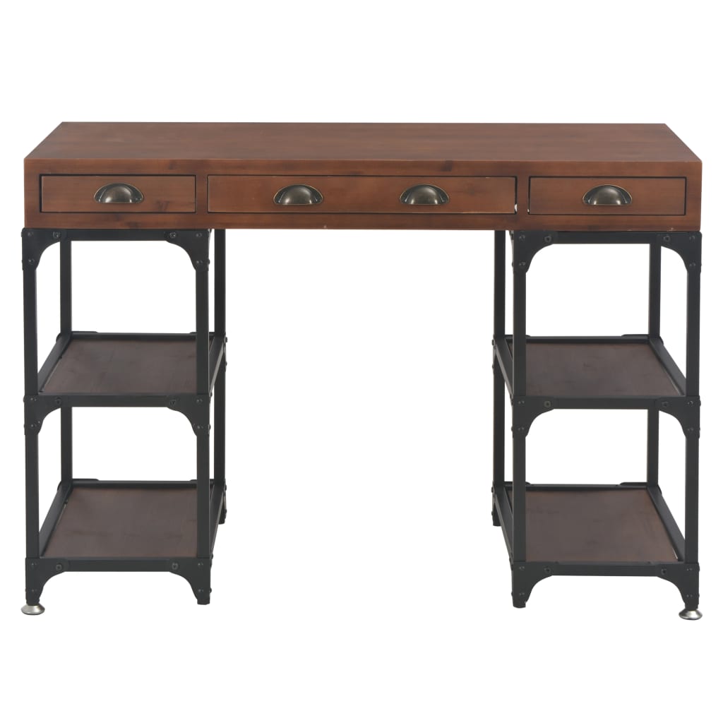 Bureau à 3 tiroirs 110x50x78 cm en bois de sapin massif