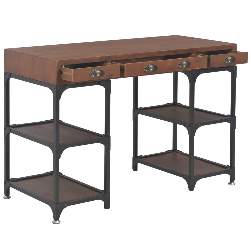 Bureau à 3 tiroirs 110x50x78 cm en bois de sapin massif