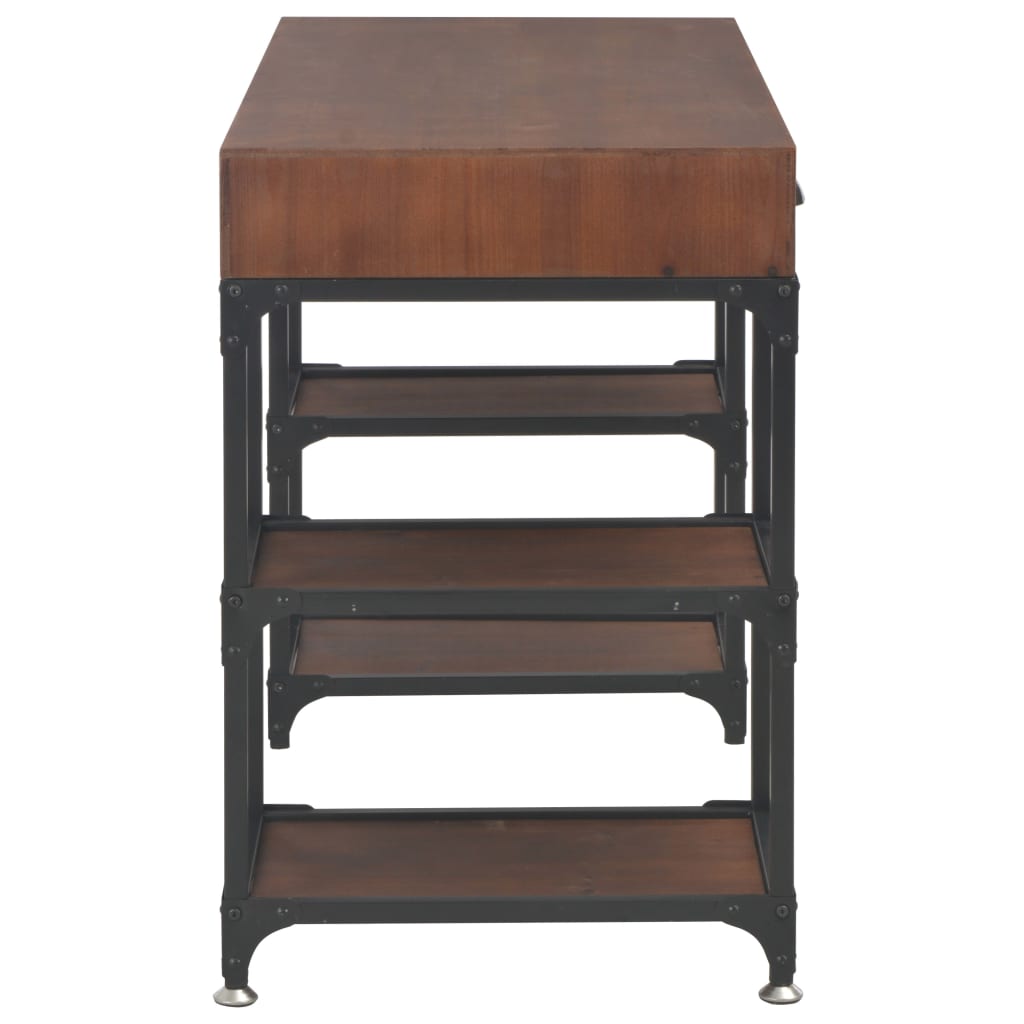 Bureau à 3 tiroirs 110x50x78 cm en bois de sapin massif