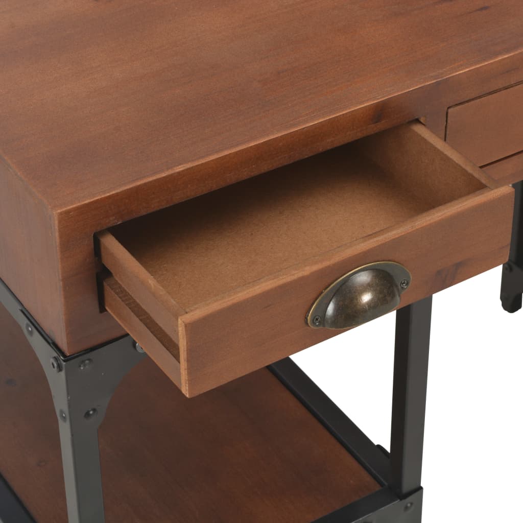 Bureau à 3 tiroirs 110x50x78 cm en bois de sapin massif