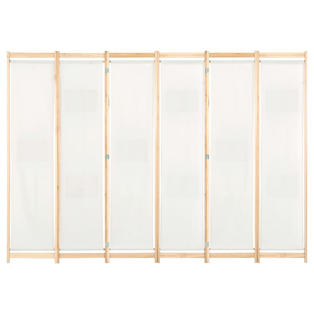 Paravent 6 pièces blanc crème 240 x 170 x 4 cm tissu