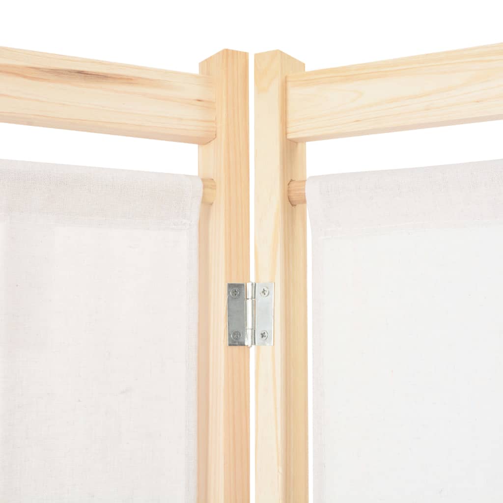 Paravent 6 pièces blanc crème 240 x 170 x 4 cm tissu
