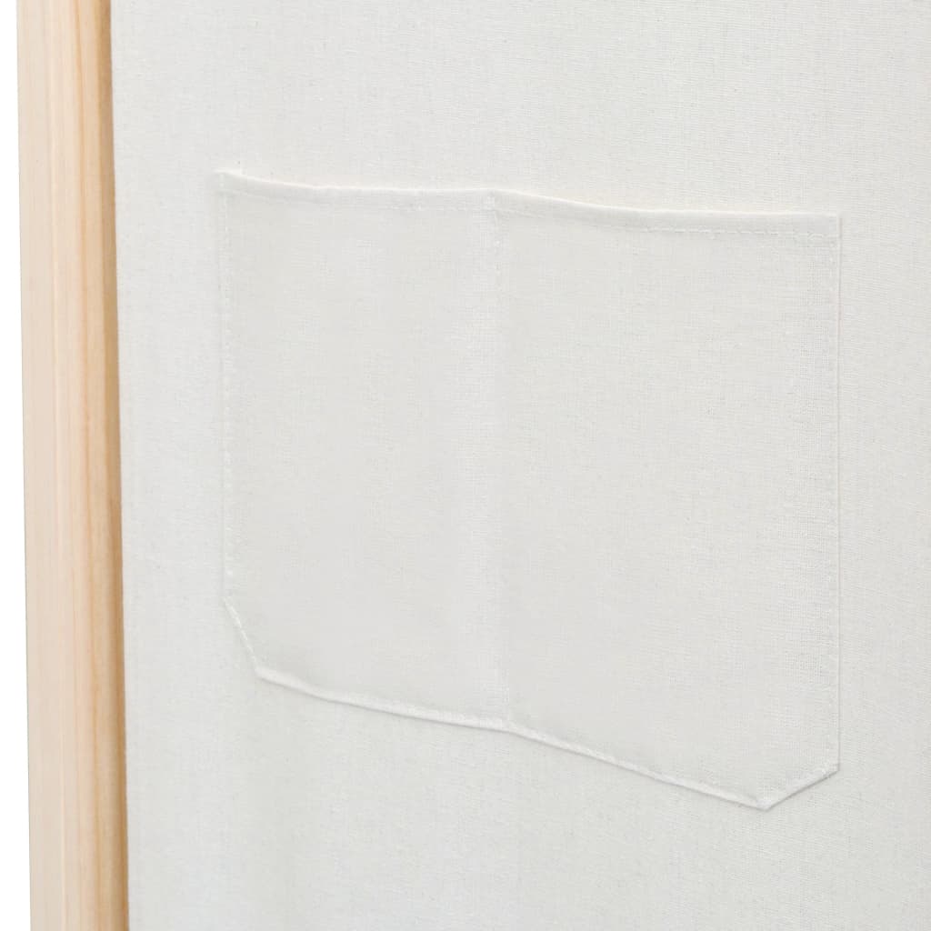 Paravent 6 pièces blanc crème 240 x 170 x 4 cm tissu