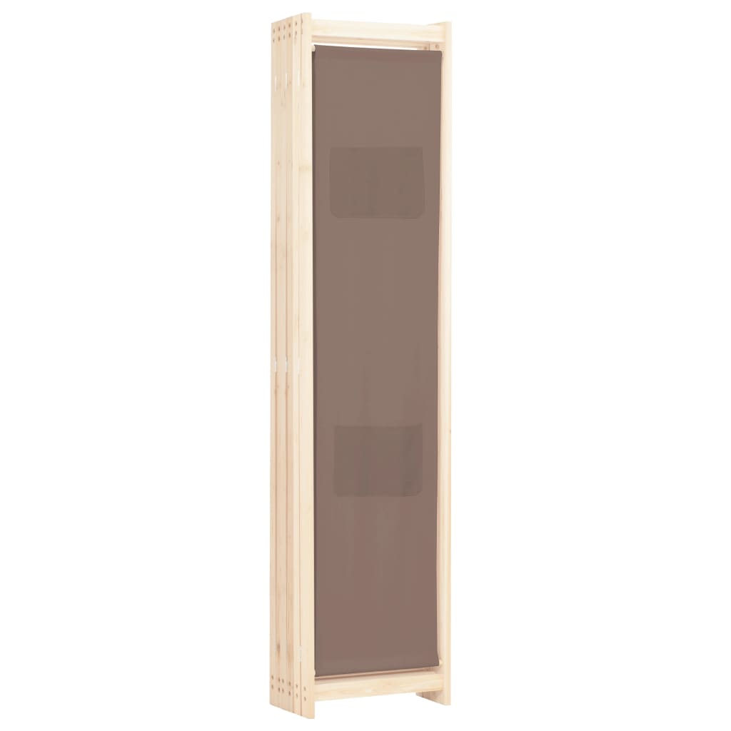 Paravent 6 pièces marron 240 x 170 x 4 cm tissu