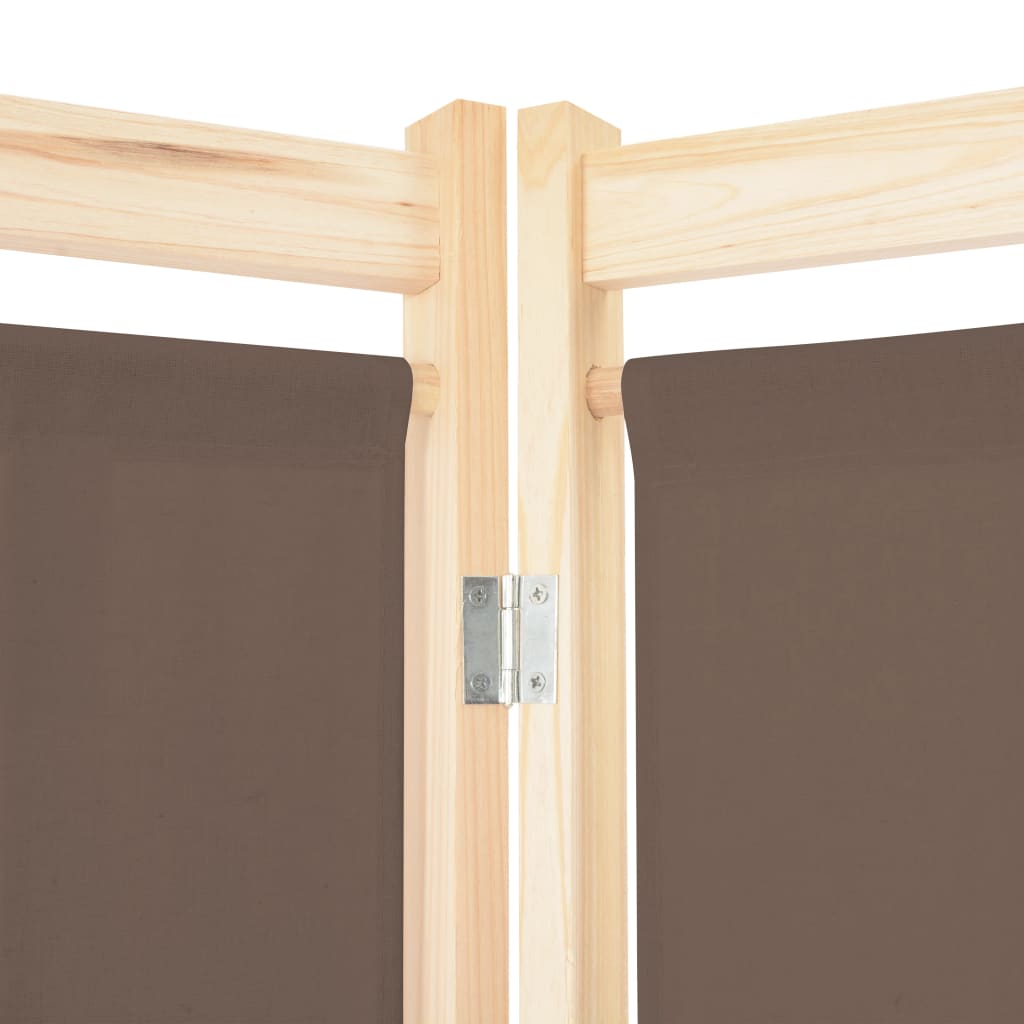 Paravent 6 pièces marron 240 x 170 x 4 cm tissu