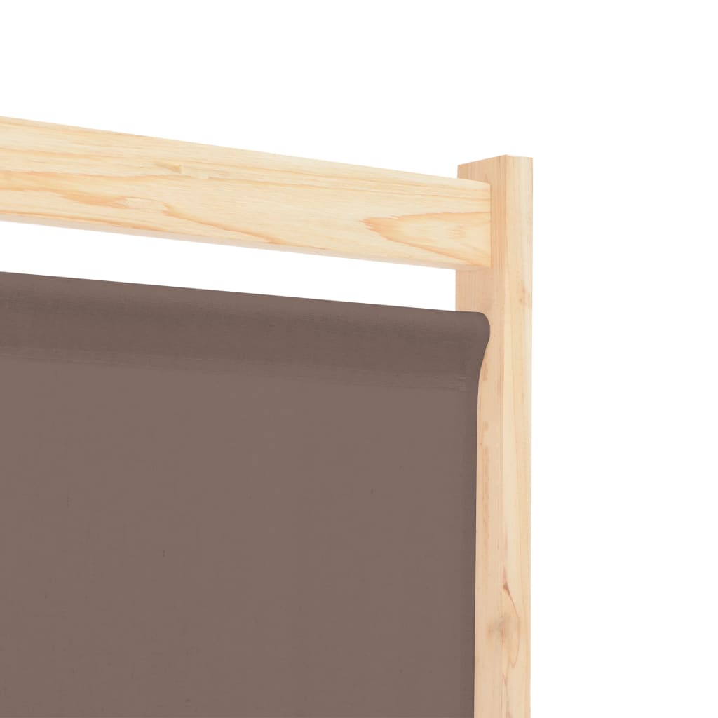 Paravent 6 pièces marron 240 x 170 x 4 cm tissu