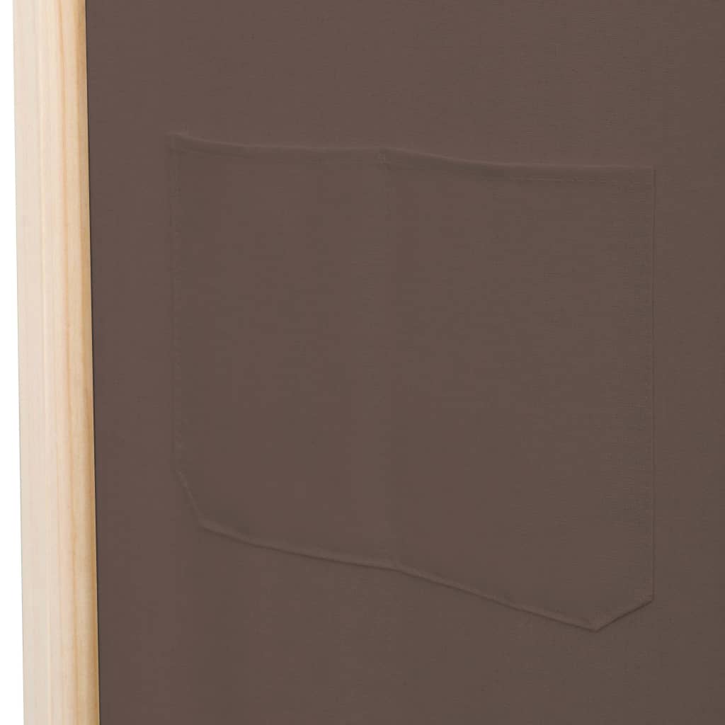 Paravent 6 pièces marron 240 x 170 x 4 cm tissu