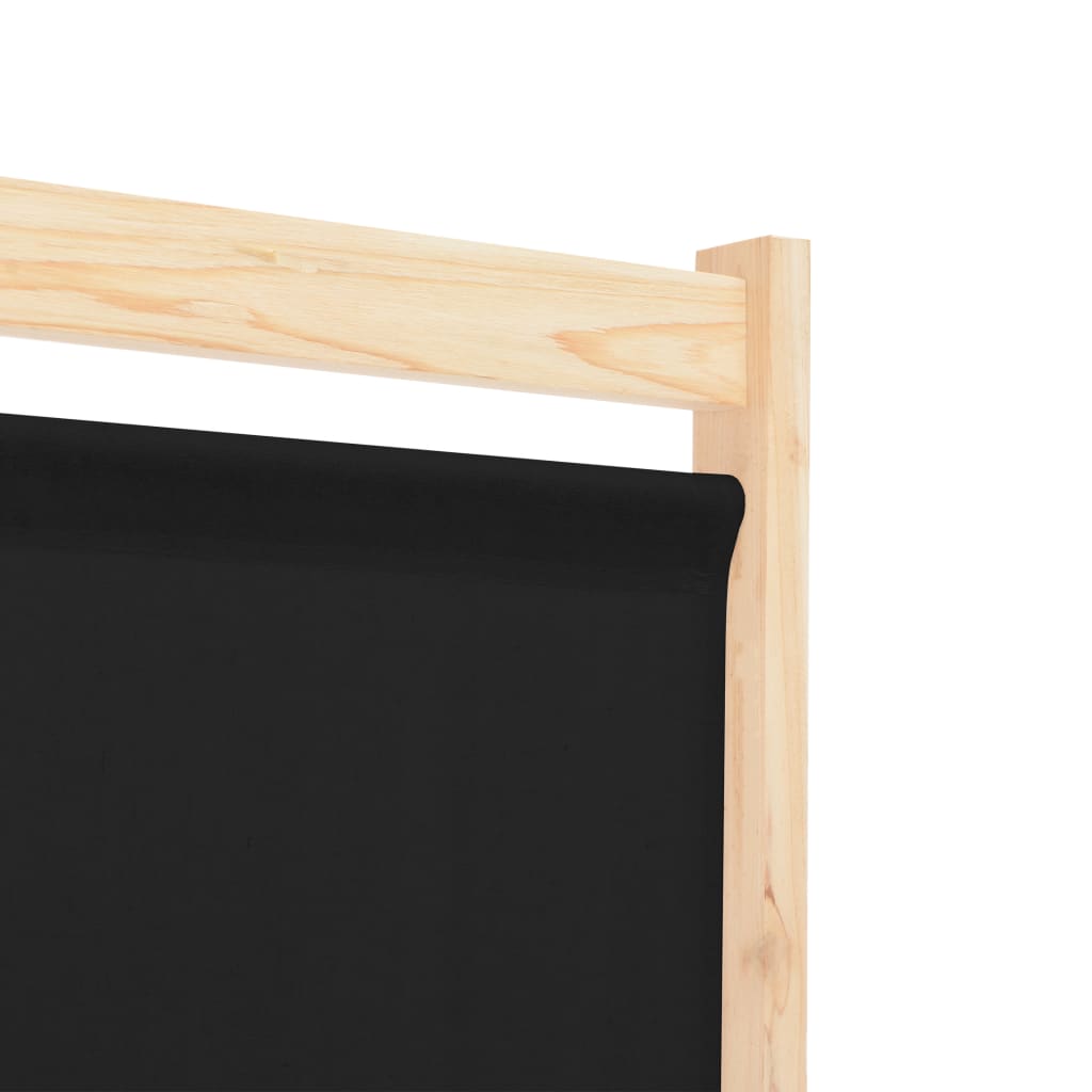 Paravent 6 pièces noir 240 x 170 x 4 cm tissu