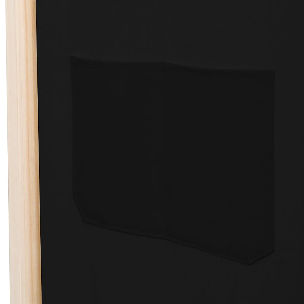 Paravent 6 pièces noir 240 x 170 x 4 cm tissu