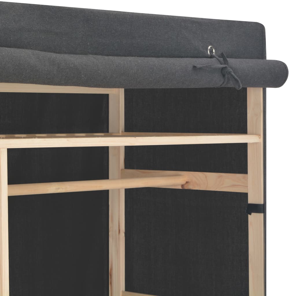 Armoire grise 110 x 40 x 170 cm en tissu