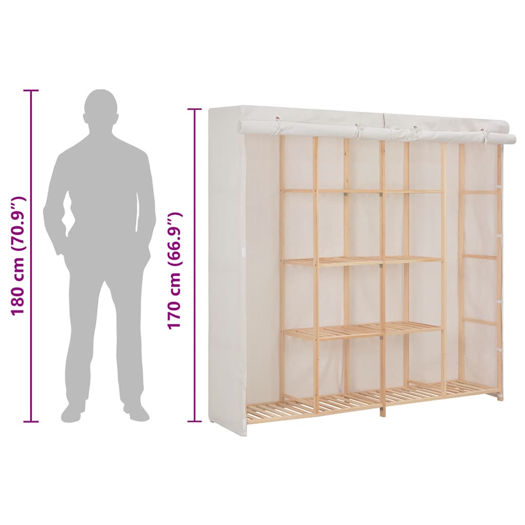 Kleiderschrank Weiß 173 x 40 x 170 cm Stoff