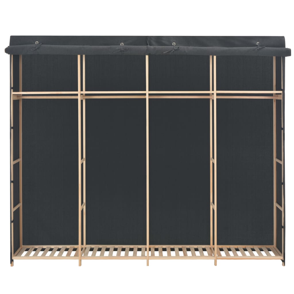 Wardrobe grey 200 x 40 x 170 cm fabric