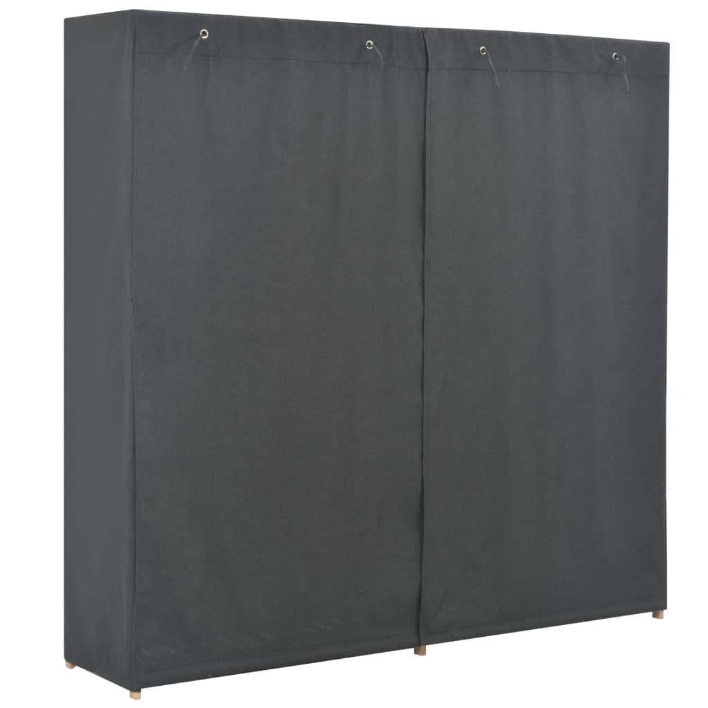 Wardrobe grey 200 x 40 x 170 cm fabric