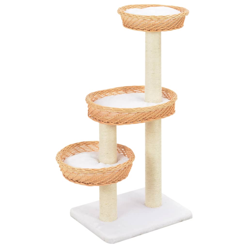 Cat scratching post sisal natural willow wood