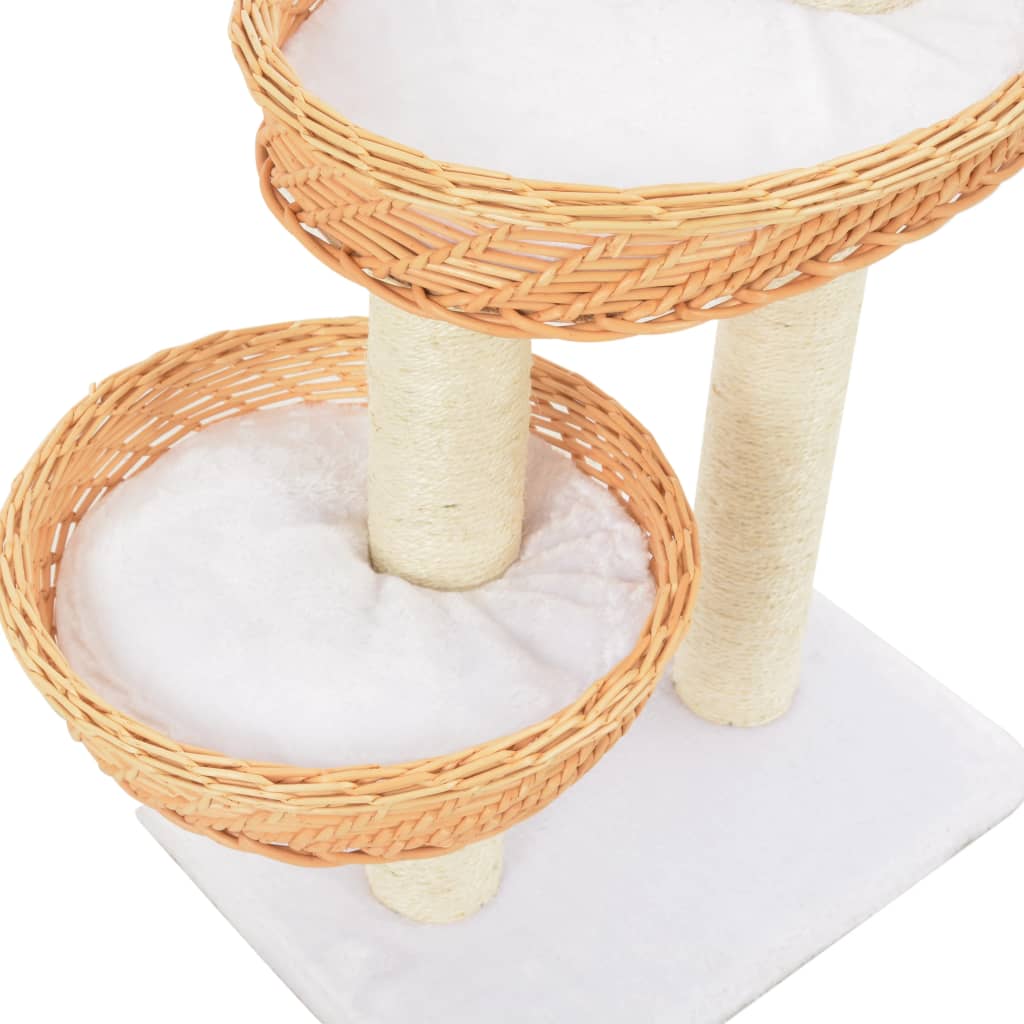 Cat scratching post sisal natural willow wood