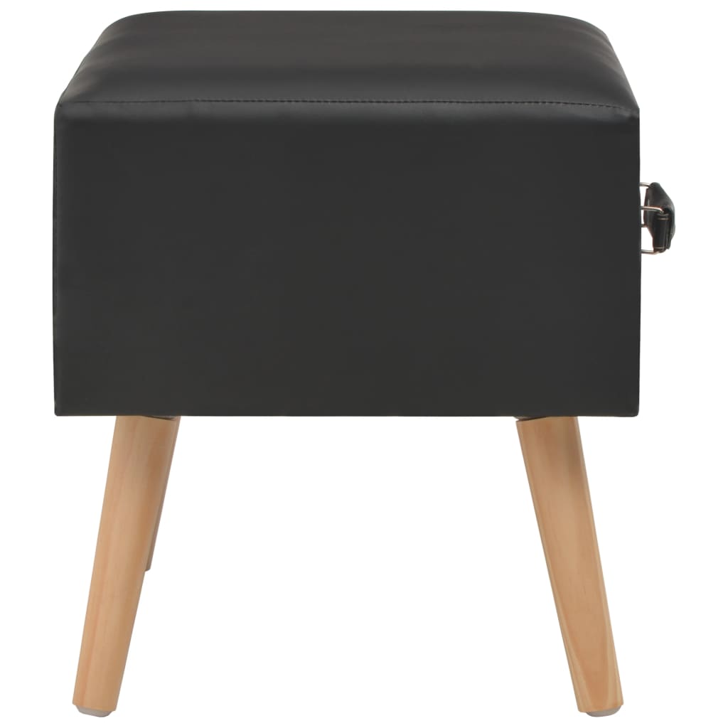 Nachttisch Schwarz 40x35x40 Kunstleder